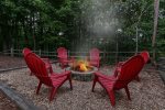 come relax around the fire pit in the North Georgia Mountains